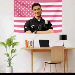 Tim Bradford Eric Winter The Rookie Wall Flag Tapestry